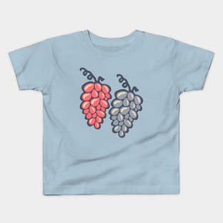 JUICY GRAPES Big Grape Bunches Summer Wine Fruit Pink Lavender Purple - UnBlink Studio by Jackie Tahara Kids T-Shirt